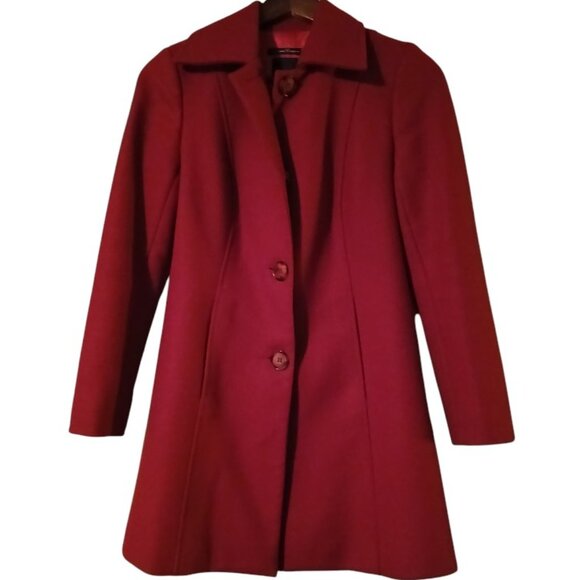 Tobias Jackets & Blazers - TOBIAS Cranberry Red Wool Blend Peacoat EU 4/US XS - EUC